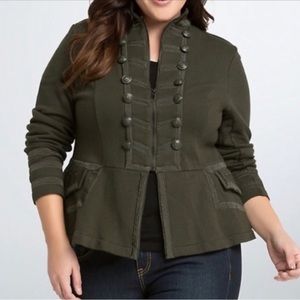 Torrid Full Zip Military Jacket Black Size 2 womens New green